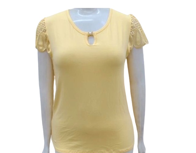 Blusa 7linhas Adulto Extra Grande  Manga Curta Viscolycra Guipir