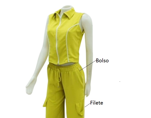 Conjunto Ekisugui Adulto  Sem Manga Duna Cropped Calça