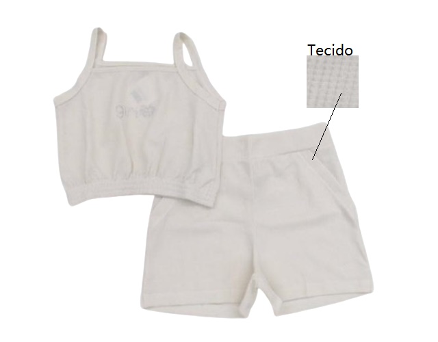 Conjunto Jaki Juvenil Feminina Alça Malha Trabalhada Short