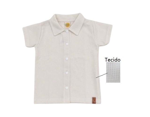 Camisa Jaki Primeiros Passos Masculino Manga Curta Malha Trabalhada