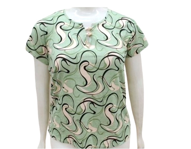 Blusa 7linhas Adulto Extra Grande Feminina Manga Curta Viscolycra Estampado