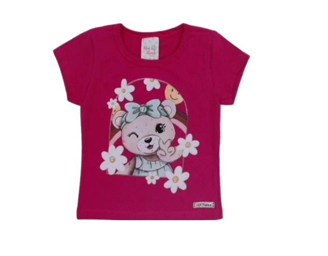 Blusa Minimundo Primeiros Passos Feminina Manga Curta Cotton
