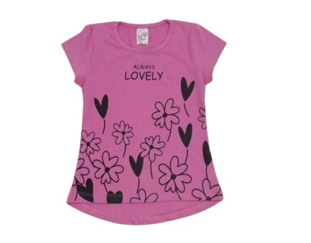 Blusa Minimundo Juvenil Feminina Manga Curta Cotton Mullet