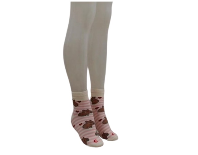 Meia Centopé Adulto Feminina Algodão Cano Médio Zoo (c/3)