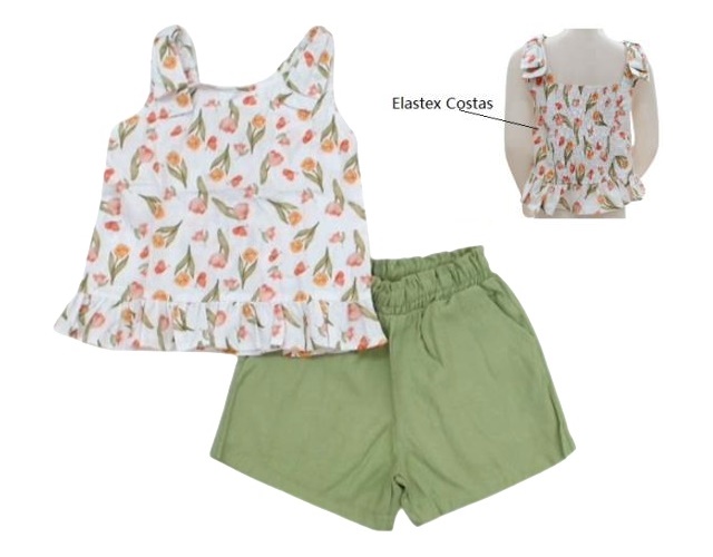 Conjunto Vrasalon Juvenil Feminina Regata Tecido Plano Short