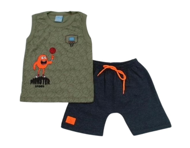 Conjunto Wilbertex Primeiros Passos Masculino Regata Machão Malha