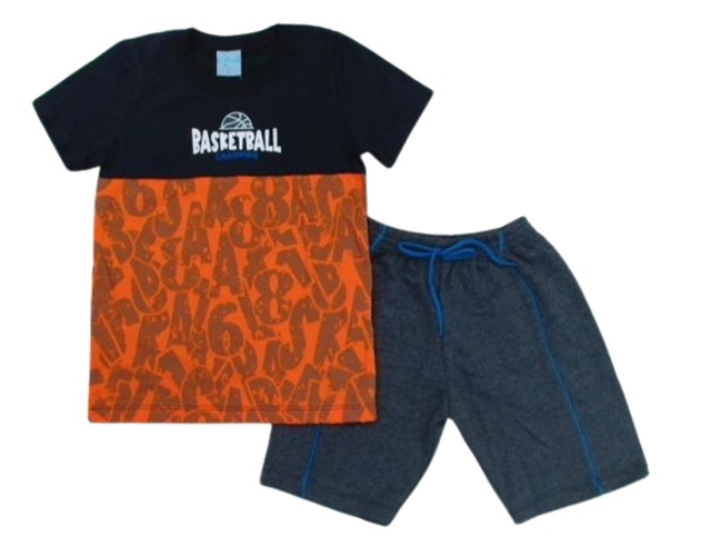 Conjunto Wilbertex Infantil Masculino Manga Curta Malha