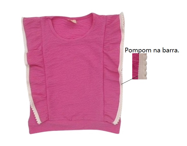 Blusa Trin Juvenil Feminina Regata Anarruga Cropped