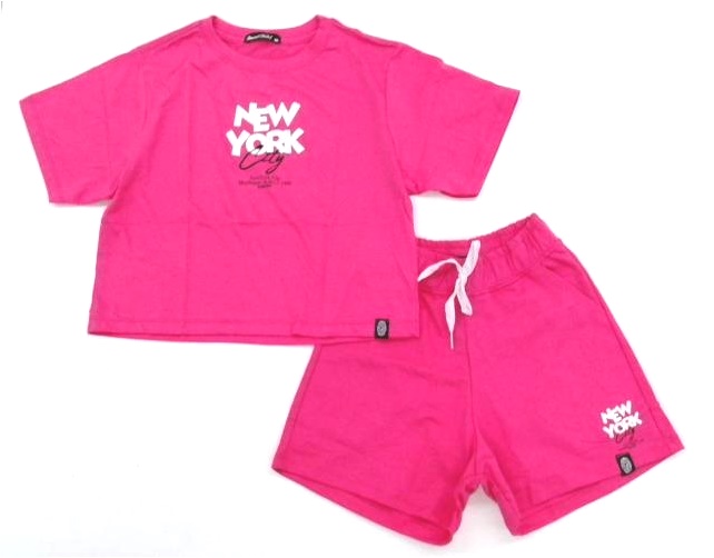 Conjunto Sweetchild Juvenil Feminina Manga Curta Malha Cropped Shor