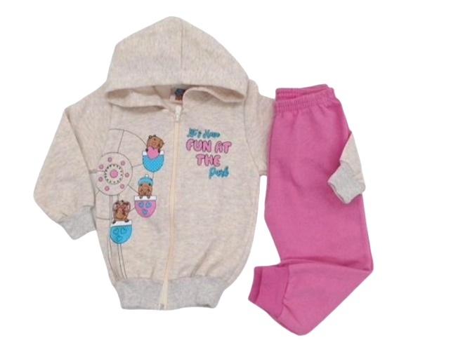 Conjunto Wkids Primeiros Passos Feminina Moletom Capuz Calça