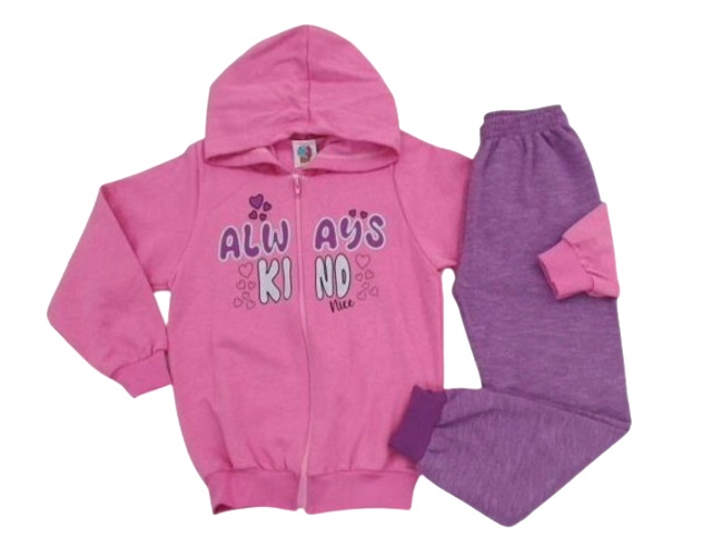 Conjunto Wkids Infantil Feminina Moletom Capuz Calça