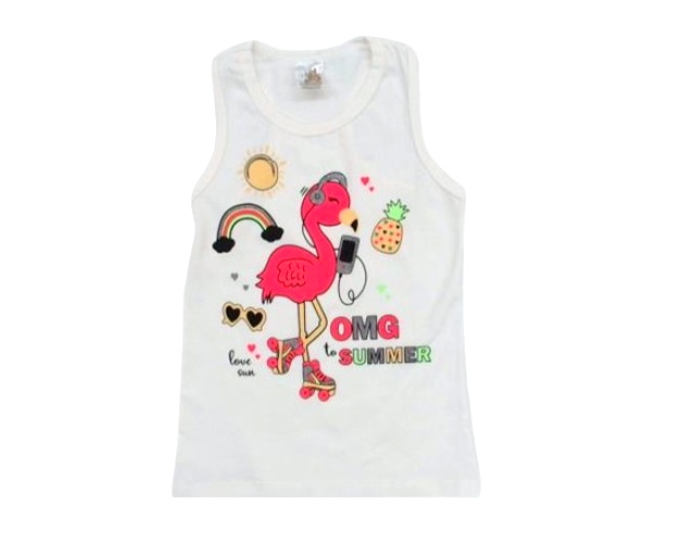 Blusa Mundonicky Infantil Feminina Regata Cotton Costas Nadador