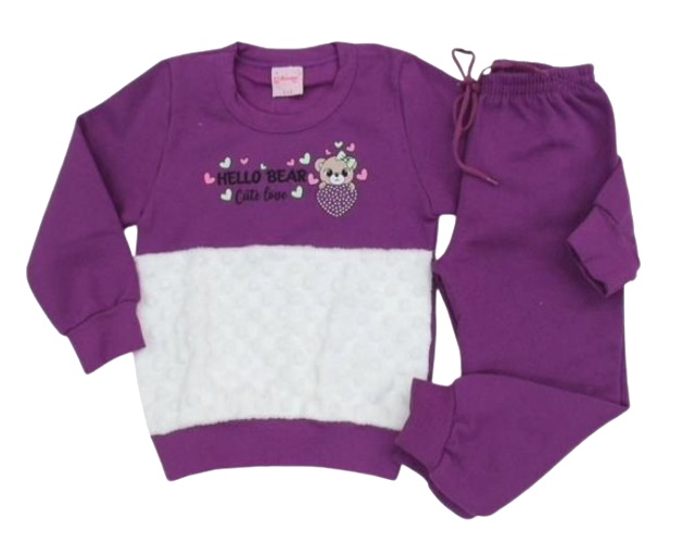 Conjunto Wilbertex Primeiros Passos Feminina Moletom Calça