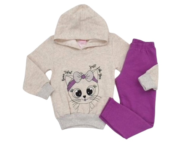 Conjunto Wilbertex Primeiros Passos Feminina Moletom Capuz Legging