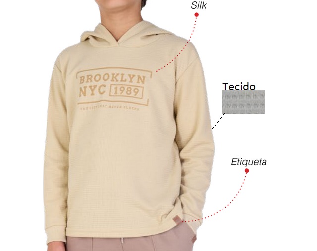 Camiseta Viston Juvenil Masculina Manga Longa Malha Trabalhada Capu