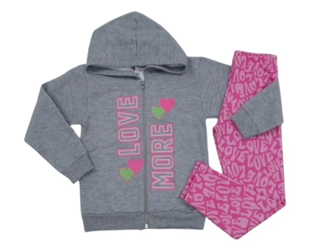 Conjunto Viston Infantil Feminina Moletom Capuz Legging
