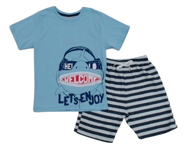 Conjunto Didiene Infantil Masculino Manga Curta Malha