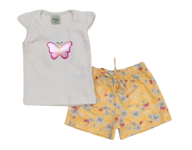 Conjunto Didiene Primeiros Passos Feminina Manga japonesa Ribana Short