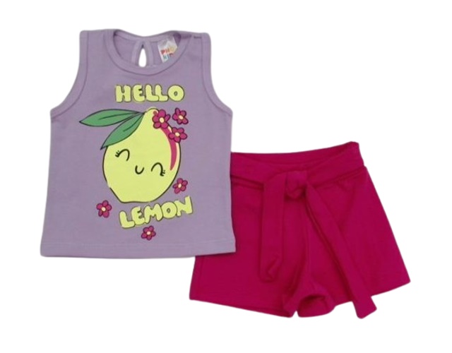 Conjunto Pho Bebe Feminina Regata Cotton Short