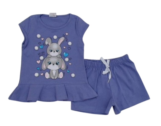 Conjunto Indiababy Primeiros Passos Feminina Manga japonesa Cotton Sho