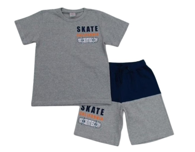 Conjunto Indiababy Infantil Masculino Manga Curta Malha