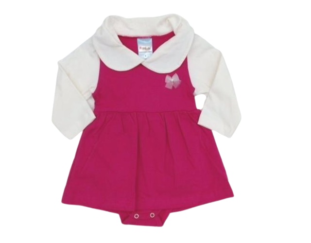 Body Fantoni Bebe Feminina Manga Longa Cotton Vestido