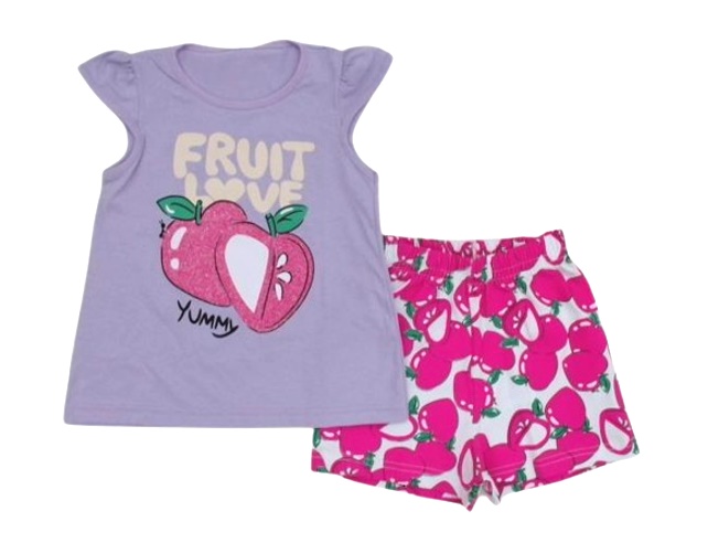 Conjunto Jositex Primeiros Passos Feminina Manga japonesa Malha Short