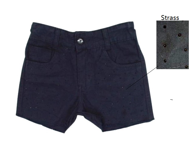 Short Gilas Infantil Feminina Sarja Strass