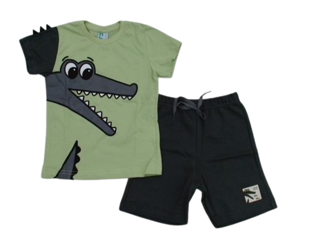 Conjunto Nekinho Primeiros Passos Masculino Manga Curta Malha