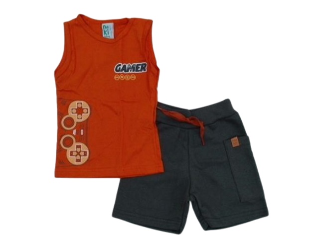 Conjunto Nekinho Primeiros Passos Masculino Regata Machão Malha