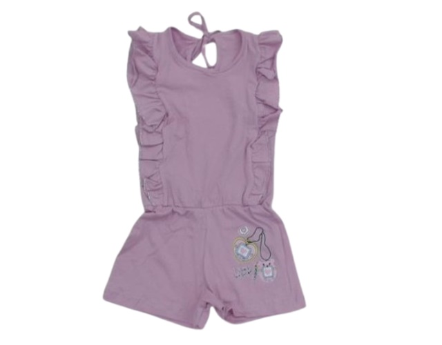 Macacão Minhaflor Infantil Feminina Manga japonesa Malha