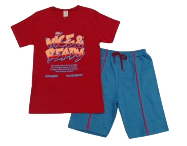 Conjunto Popin Juvenil Masculino Manga Curta Malha