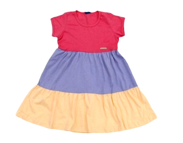 Vestido Jidi Infantil Manga Curta Malha