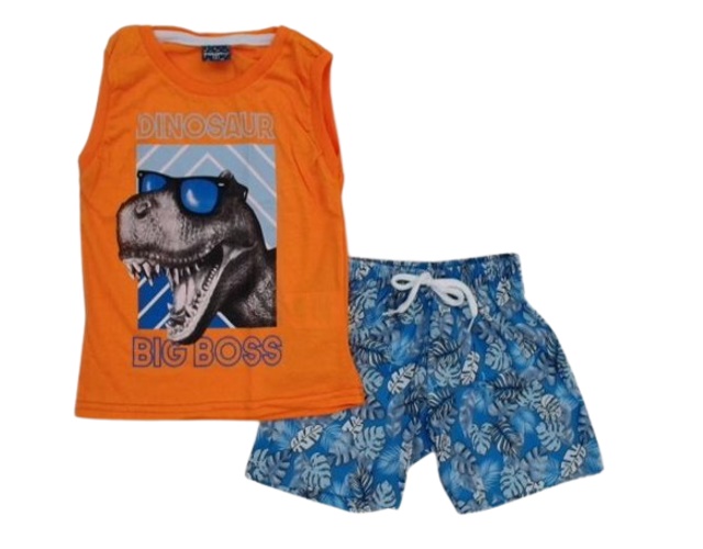 Conjunto Viston Primeiros Passos Masculino Regata Machão Malha