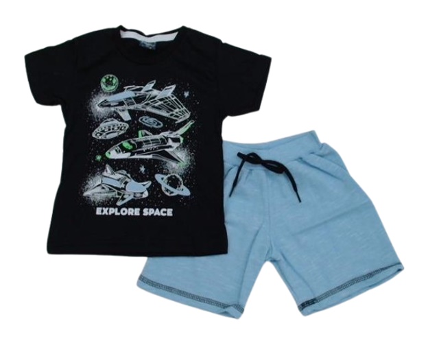 Conjunto Viston Primeiros Passos Masculino Manga Curta Malha