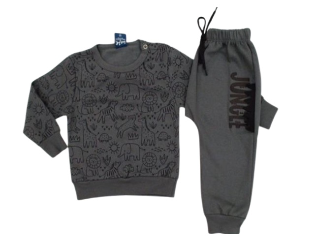 Conjunto Jidi Bebe Masculino Moletom Botão