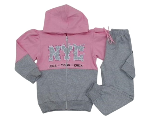 Conjunto Jidi Infantil Feminino Moletom Capuz Calça