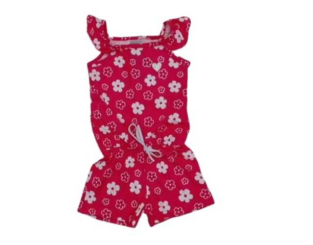 Macacão Pimentinha Infantil Feminina Regata Malha Estampado