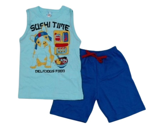 Conjunto Fashionk Infantil Masculino Regata Machão Malha