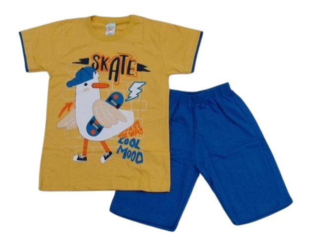 Conjunto Fashionk Juvenil Masculino Manga Curta Malha