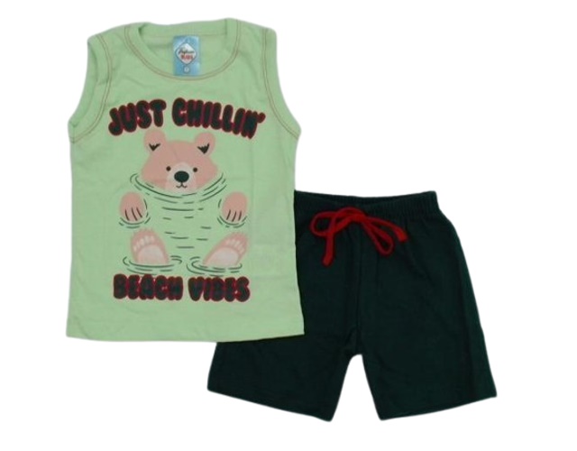 Conjunto Fashionk Primeiros Passos Masculino Regata Machão Malha