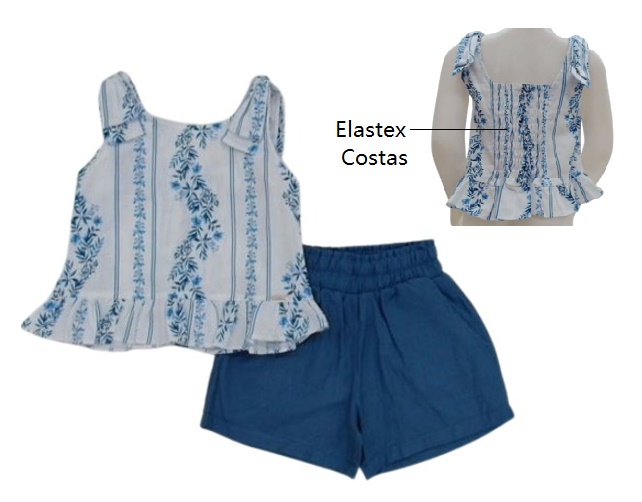 Conjunto Vrasalon Juvenil Feminina Regata Tecido Plano Short