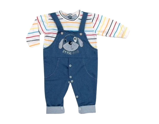 Macacão Bebelezinha Bebe Masculino Longo Cotton Jeans S/p