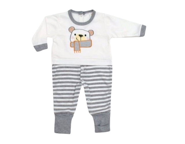 Macacão Bebelezinha Bebe Masculino Longo Suedine