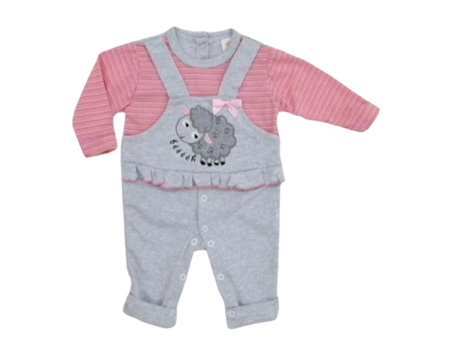 Macacão Bebelezinha Bebe Feminina Longo Suedine S/pé