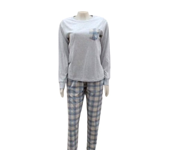 Pijama Desayner Adulto Feminina Manga Longa Malha Bolso