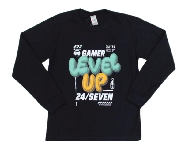 Camiseta Shumakids Juvenil Masculina Manga Longa Malha