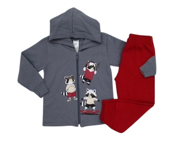 Conjunto Shumakids Primeiros Passos Masculino Moletom Capuz