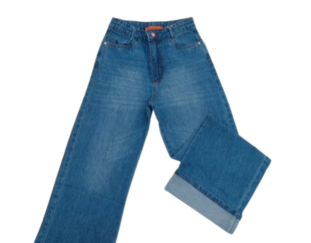 Calça Maliinha Juvenil Feminina Jeans Wide Leg