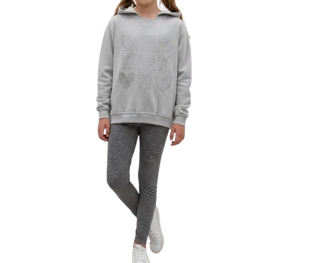 Conjunto Vrasalon Infantil Feminina Moletom Capuz Legging